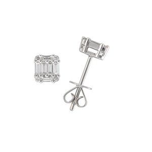 Earrings in white gold set with Diamonds